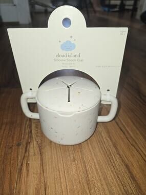 Cloud Island silicone snack cup confetti speckle two side handle small child s1